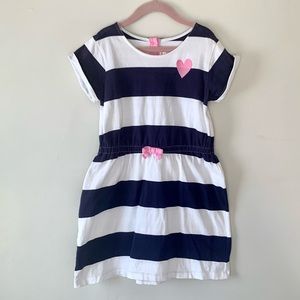 Gymboree Navy and White Striped Heart Shirt Dress•Size 8